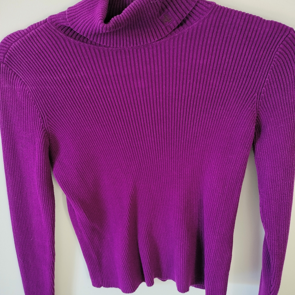Lauren Elegant Women's Cowl Neck Sweater in Rich Purple